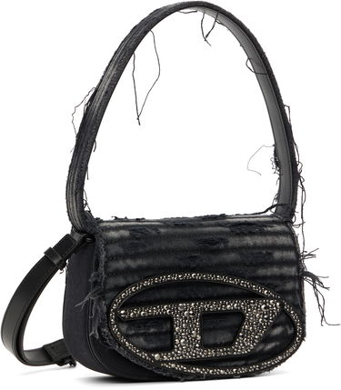 Skuldertaske Diesel 1DR Distressed Crystal-Embellished Shoulder Bag Sort | X08396 P8398, 1