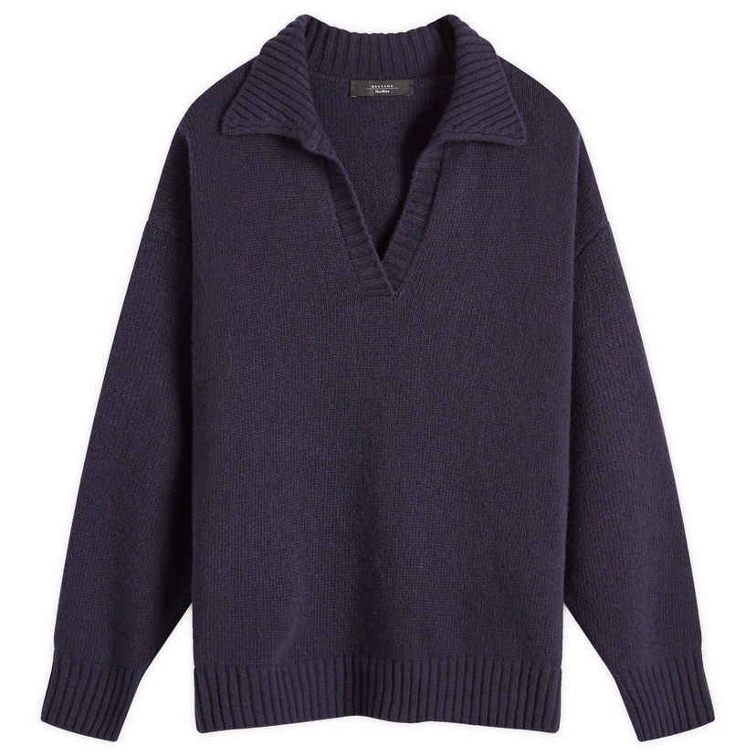 Sweater Max Mara Weekend by Knitted V-Neck Jumper Size Large Blå | 2425366152600-8