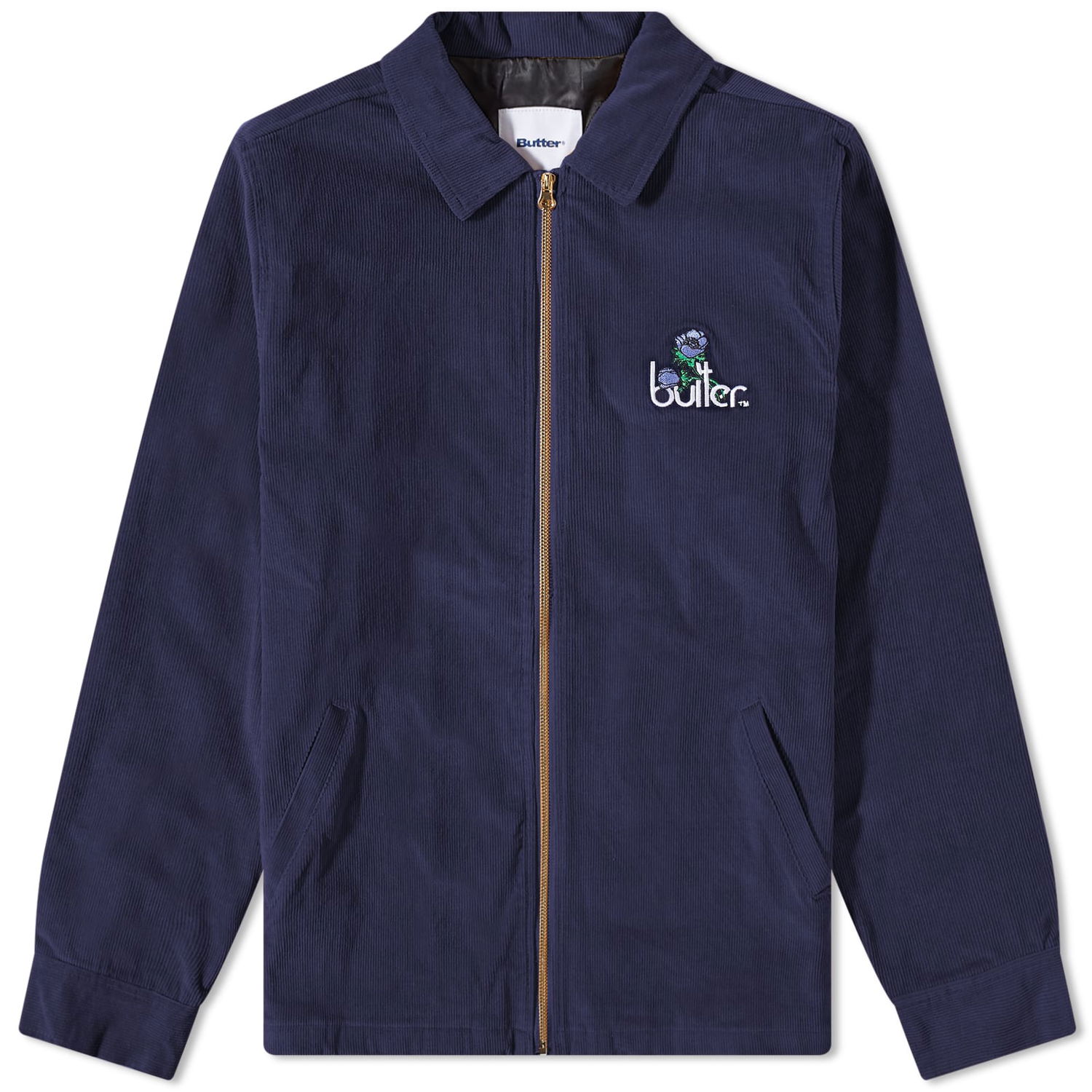 Jakke Butter Goods Corduroy Flower Zip Through Jacket Mørkeblå | BGQ1232501, 0