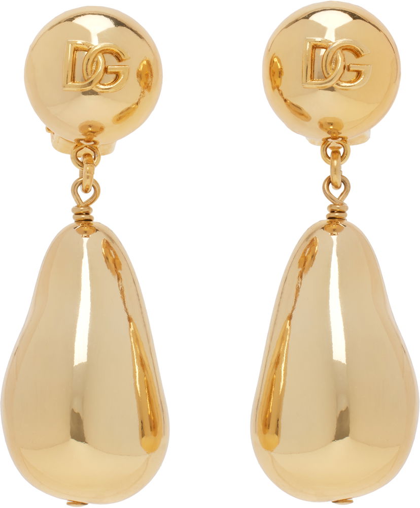 Øreringe Dolce & Gabbana Dolce & Gabbana Teardrop DG Logo Clip-on Earrings Metalisk | WER2Y1 W1111