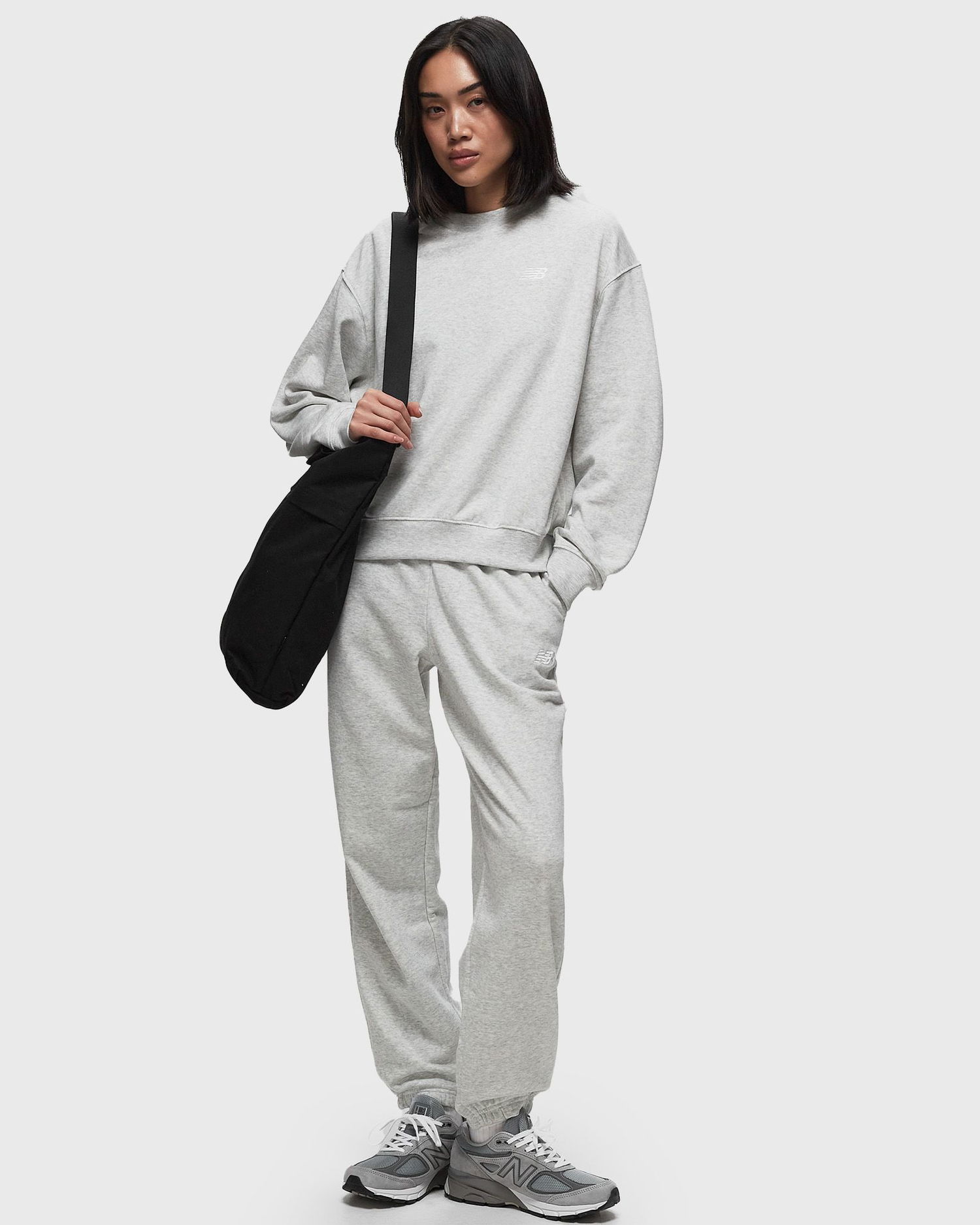Sweatshirt New Balance Sport Essentials French Terry Small Logo Crew Grå | WT41508-AHH, 1