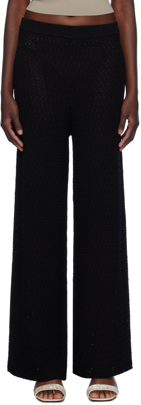 Bukser TOTEME Wide-Leg Knit Trousers Sort | 243-WRB0207-YA0040