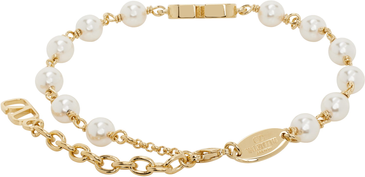 Armbånd Valentino Valentino Garavani VLogo Signature Pearl Bracelet Metalisk | 6W2J0G16UXM, 1