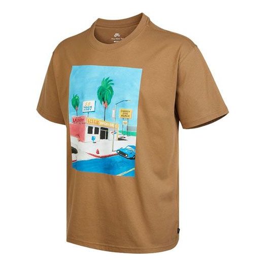 T-shirt Nike SB Nike SB T-Shirt with Cartoon Landscape Print Brun | DR7766-258, 0