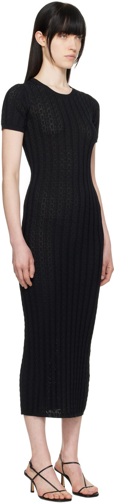 Kjole Loulou de Saison Loulou de Saison Aruba Midi Dress Sort | ARUBA, 1