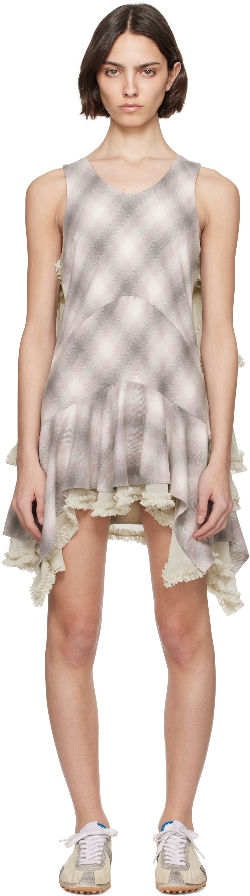 Kjole Collina Strada Collina Strada Phlox Layered Mini Dress Beige | XX4036