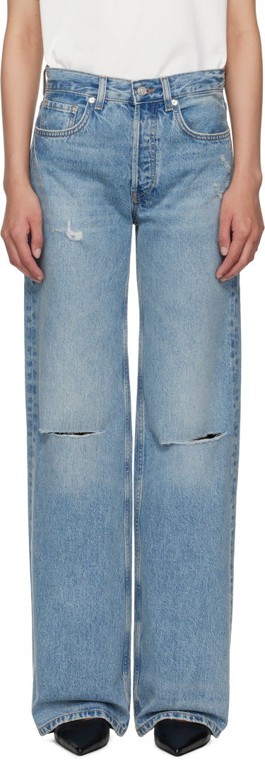 Jeans Anine Bing Anine Bing Hugh Distressed Wide Leg Jeans Blå | A-06-10852-WHD51, 0