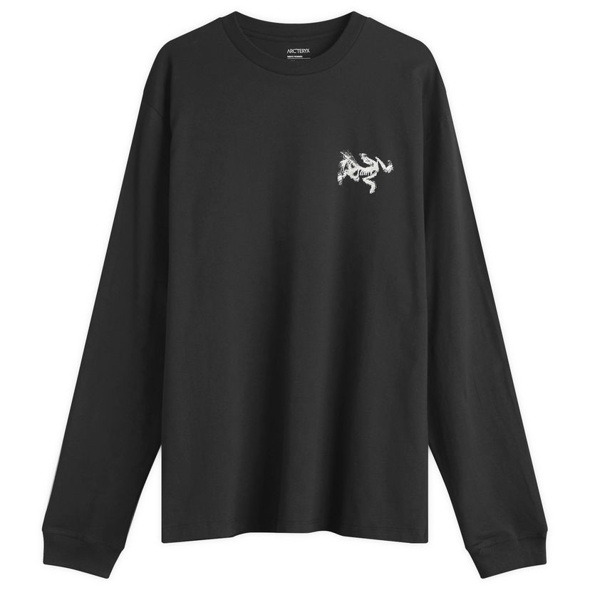 T-shirt Arcteryx Kragg SL Cotton Bird Tile Long Sleeve T-Shirt, Size Medium Sort | X000009537-021941
