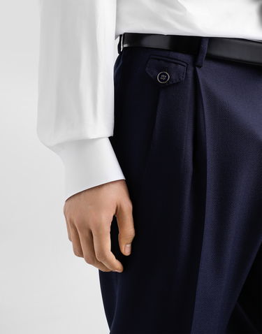 Bukser Dolce & Gabbana Dolce & Gabbana Wool Dress Pants With Double Darts Mørkeblå | GV4EETFM2GUB0665, 3