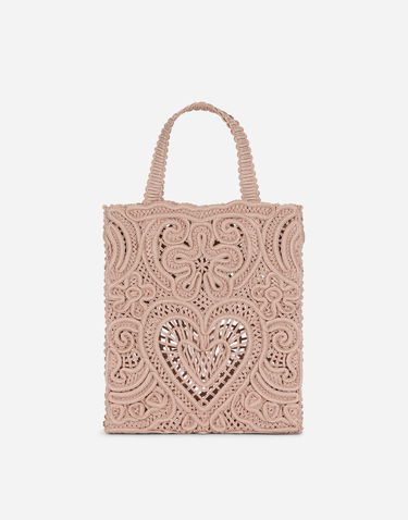 Mulepose Dolce & Gabbana Dolce & Gabbana Small Cordonetto Lace Tote Bag Lyserød | BB6926AW71780098, 2