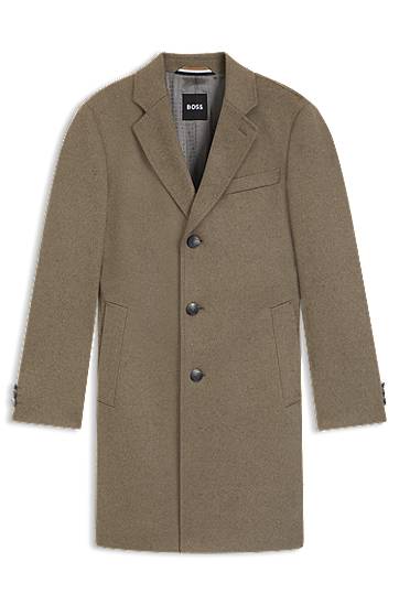 Frakker BOSS Slim-Fit Wool and Cashmere Coat Brun | 50549187