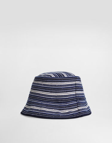 Hat Dolce & Gabbana Dolce & Gabbana Knit Honeycomb Bucket Hat Blå | LBKAG2JBCF8B4904, 1