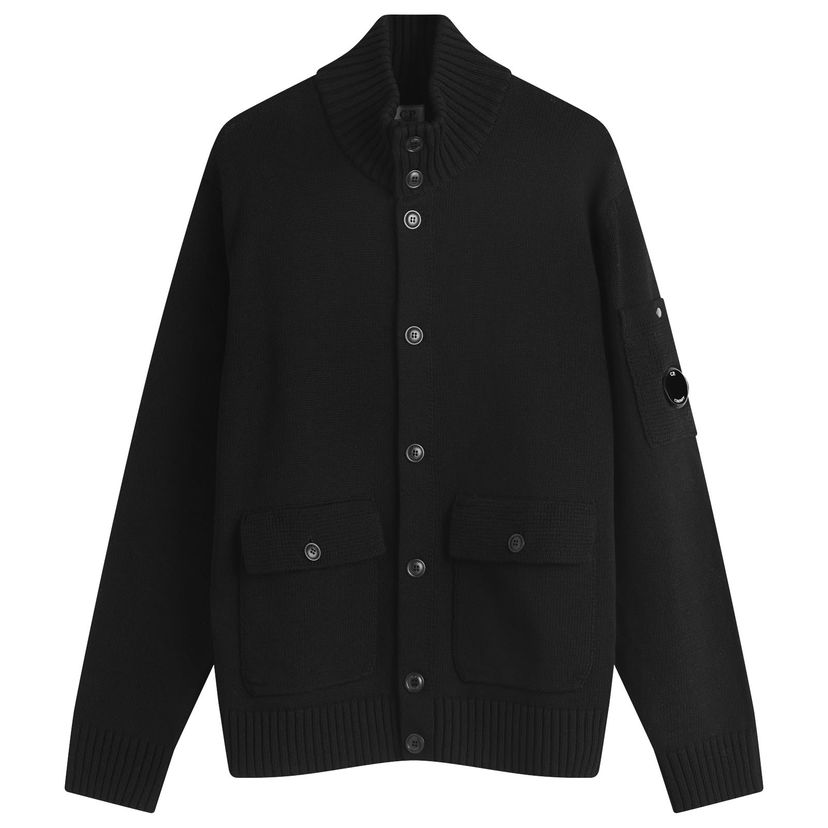 Sweater C.P. Company C.P. Company Compact Cotton Lens Knit Cardigan, Size Large Sort | 18CMKN078A-110058A-999