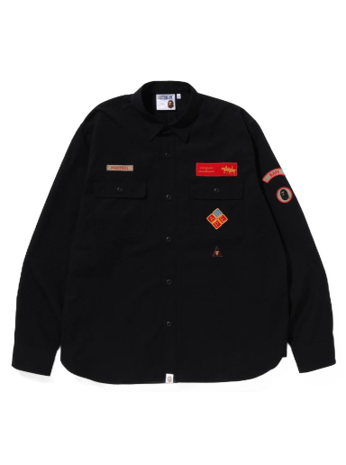 Skjorte BAPE Relaxed Fit Boyscout Shirt Sort | 1J30-131-001
