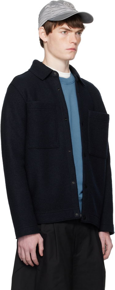 Jakke Stone Island Stone Island Wool Overshirt Mørkeblå | K2S15 5100058 S0IN1, 1