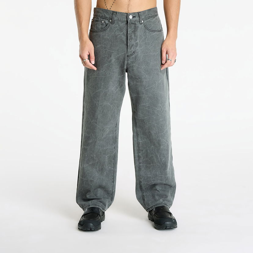 Bukser OBEY Classic Wrinkle Baggy Denim Black Wrinkle Wash Grå | 142010111-BWA