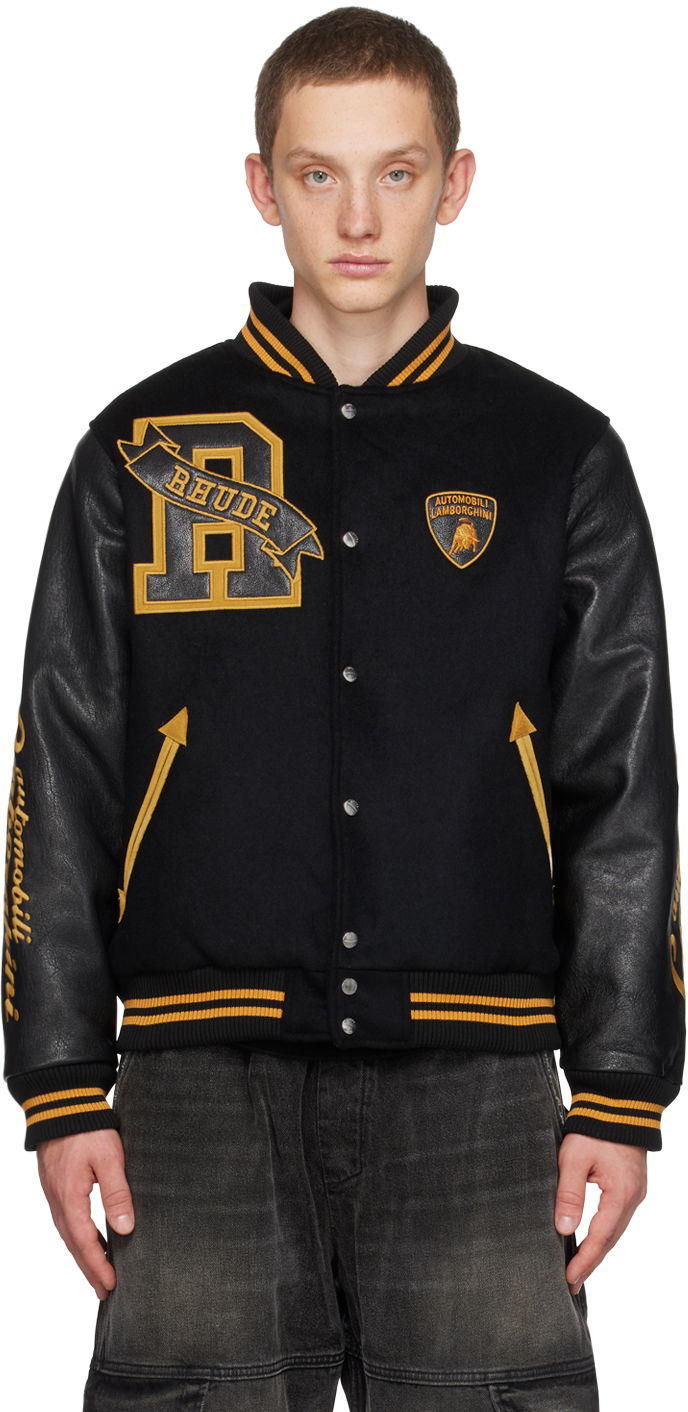 Bomberjakke Rhude Automobil Lamborghini Edition Atten Bomber Jacket Sort | RHFW23JA61504056, 0