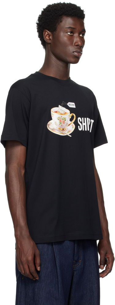 T-shirt Moschino Moschino Teacup Print Organic Cotton T-Shirt Sort | 252ZZ072852411555, 1