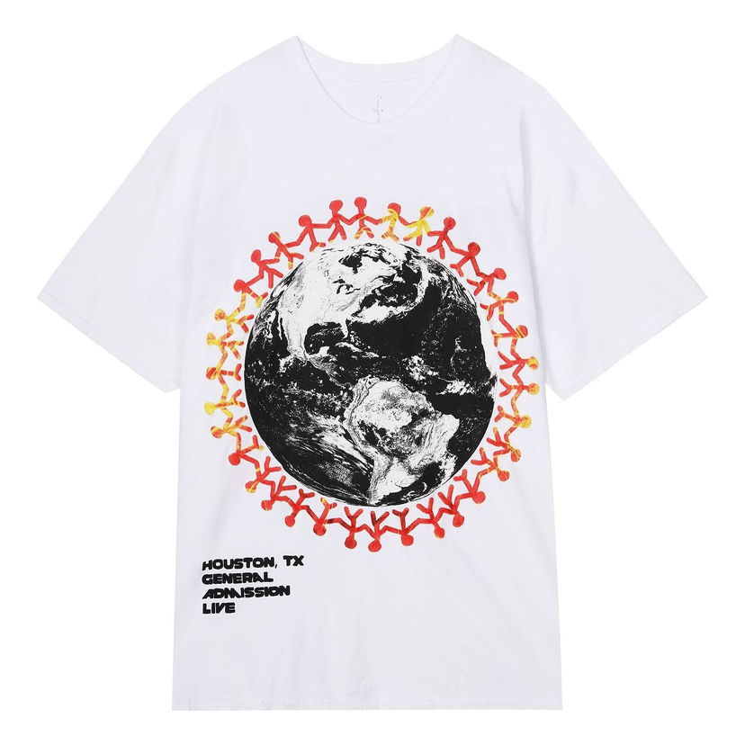 T-shirt Cactus Jack by Travis Scott Travis Scott Around The World Graphic T-Shirt Hvid | 93665-130