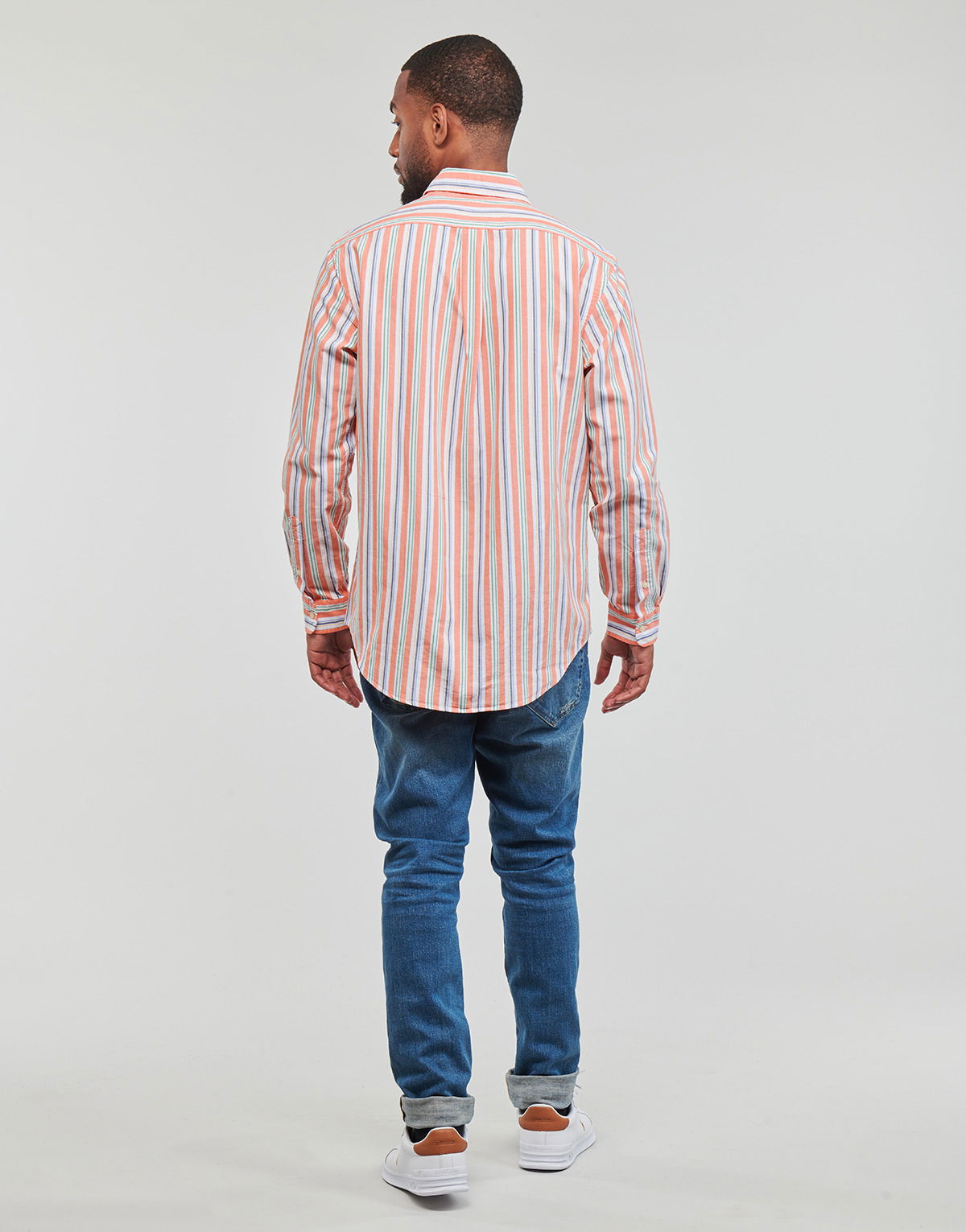 Skjorte Polo by Ralph Lauren Classic-Collar Striped Cotton Shirt Lyserød | 710928920001, 1