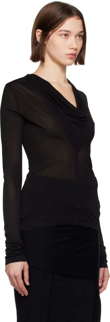 Krop TOTEME TOTEME Draped V-Neck Top Sort | 244-WRT0401-FB0266, 3