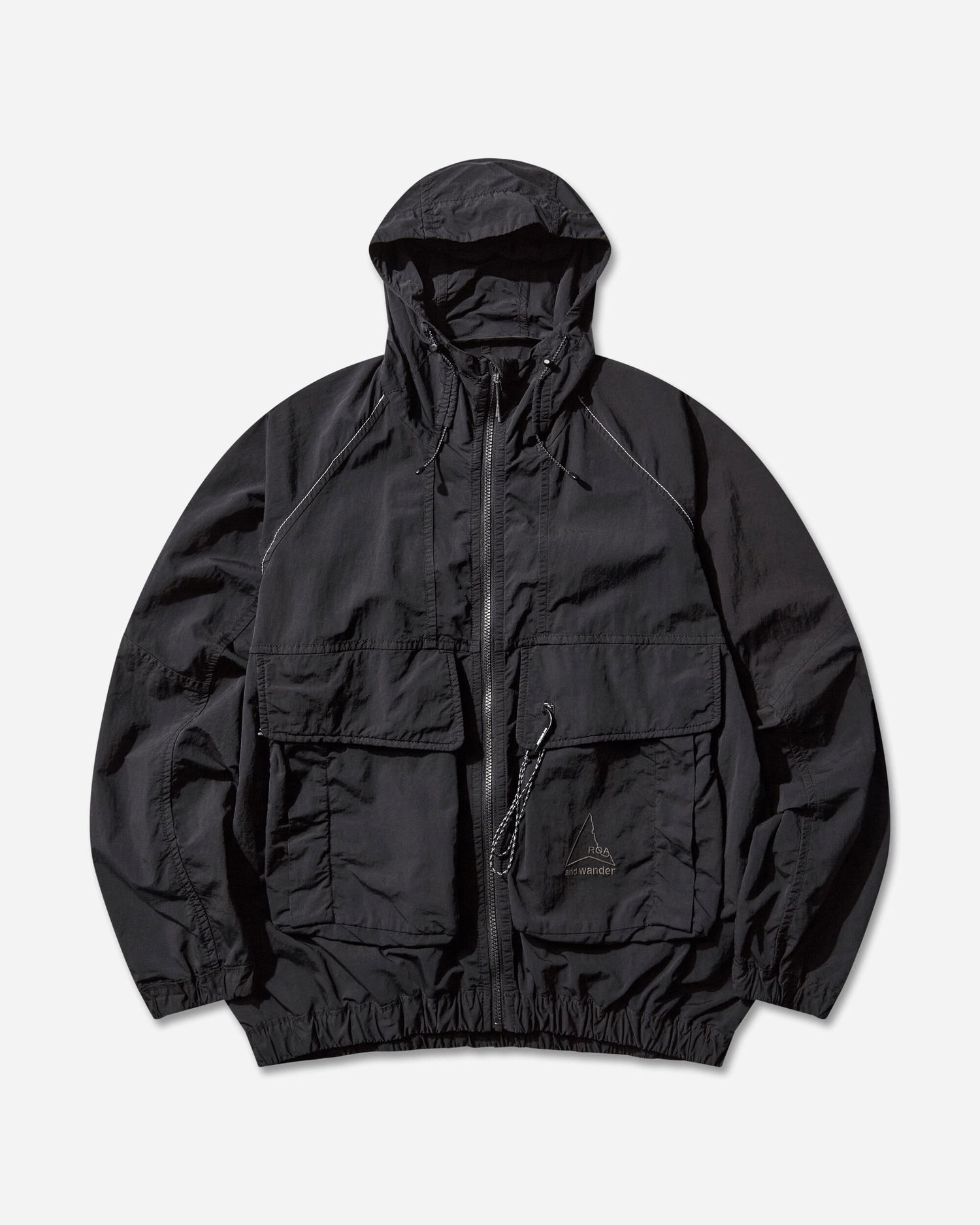 Vindjakke ROA Garment-Dyed Nylon Hooded Jacket Sort | 5745221536 10, 1