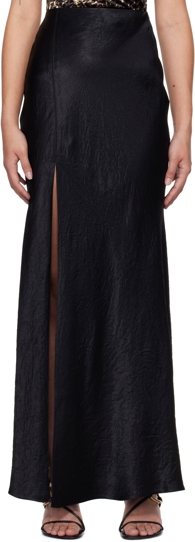Nederdel Nanushka Nanushka Harlow Maxi Slit Skirt Sort | NW24FWSK34300
