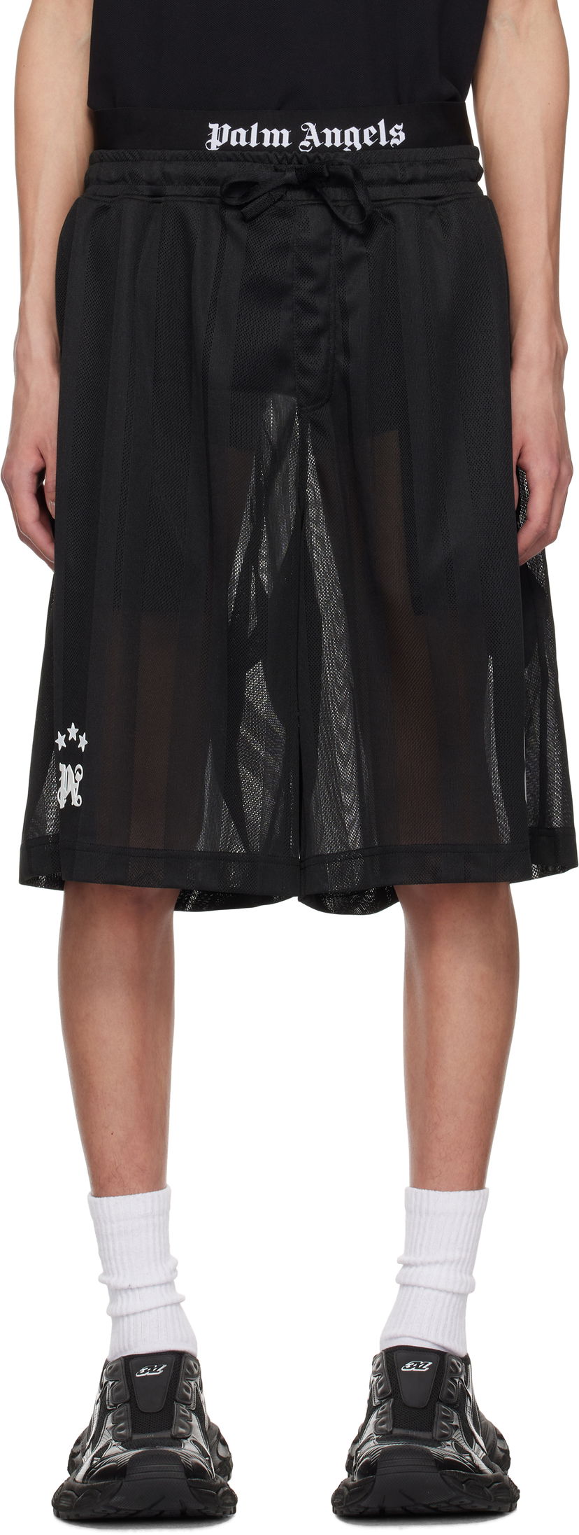Shorts Palm Angels Palm Angels Palm Sport Mesh Shorts Sort | PMCI022S25FAB0021003