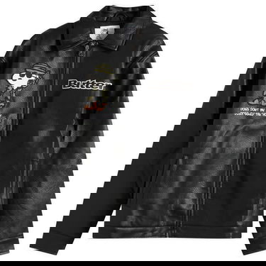 Jakke Butter Goods Peanuts Guard Dog PU Leather Jacket Sort | BGBP241001-BLK, 0