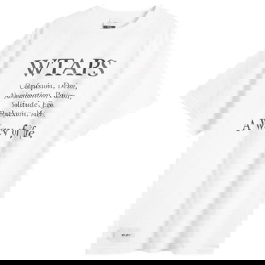 T-shirt WTAPS T-Shirt with Philosophical Text Print Hvid | 251ATDT-STM08S-WHT, 0