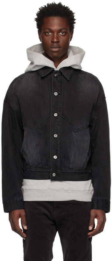 Jakke We11done We11done Relaxed-Fit Denim Jacket Sort | WD-DJ3-22-303-U-BK, 0