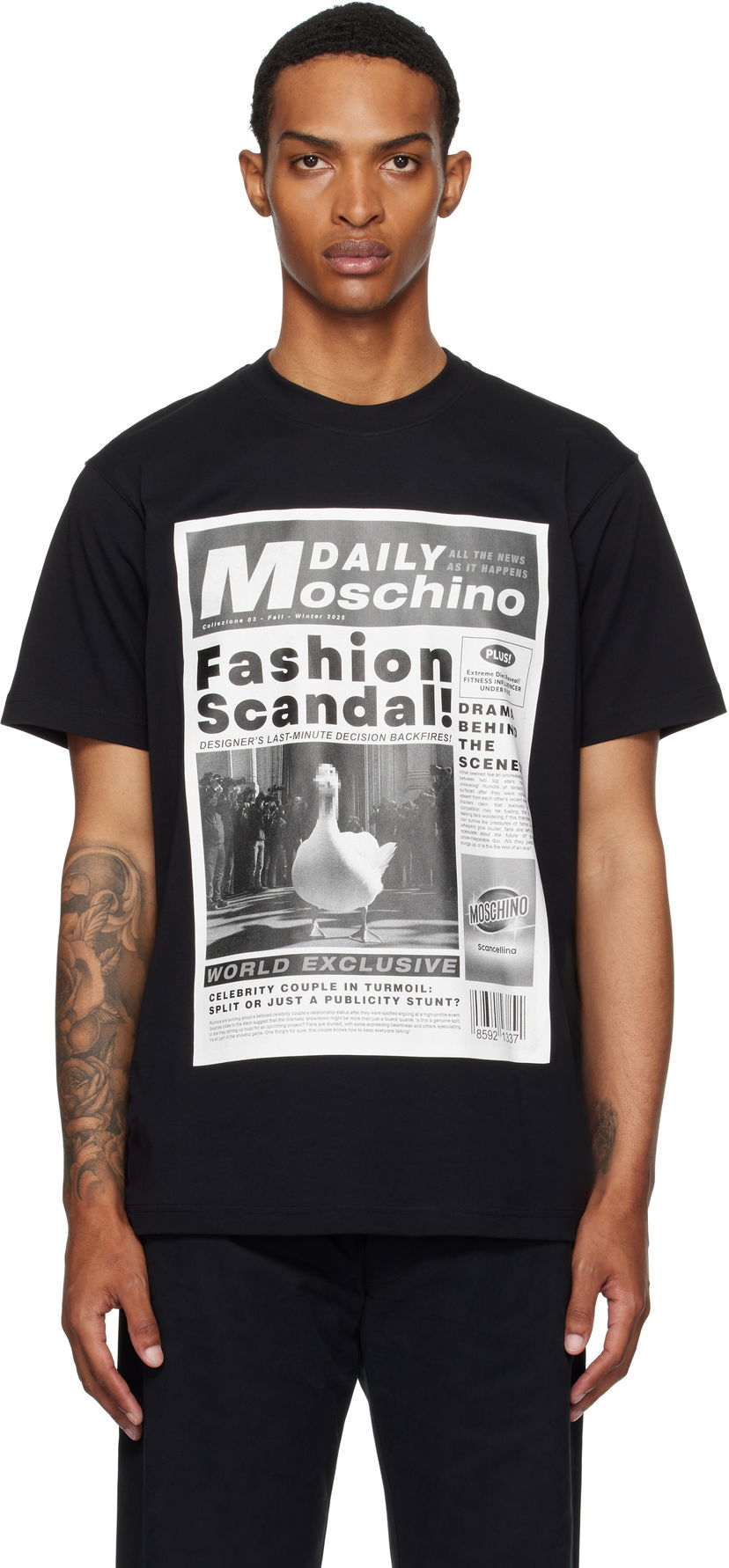T-shirt Moschino Moschino Daily Newspaper Graphic Tee Sort | 252ZZ072452411555