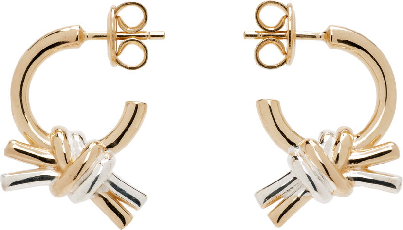Øreringe Bottega Veneta Bottega Veneta Knot Gold & Silver Hoop Earrings Metalisk | 838167 V507D