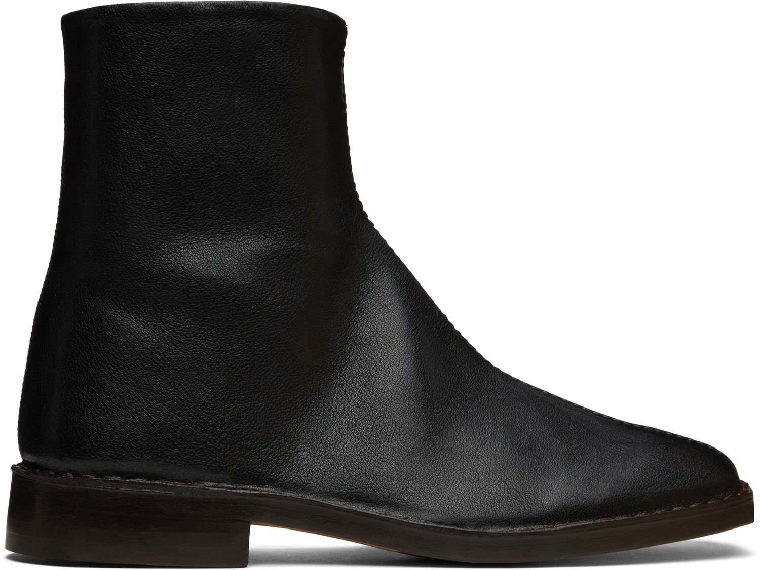 Tøj LEMAIRE LEMAIRE Piped Zip Boots Sort | FO0155 LL0043, 0