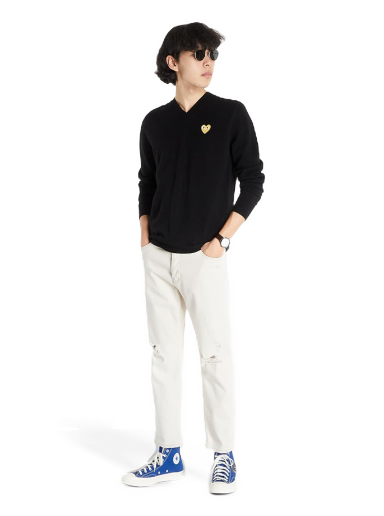 Sweater Comme des Garçons PLAY Knit Pullover Sort | AZN048 Black
