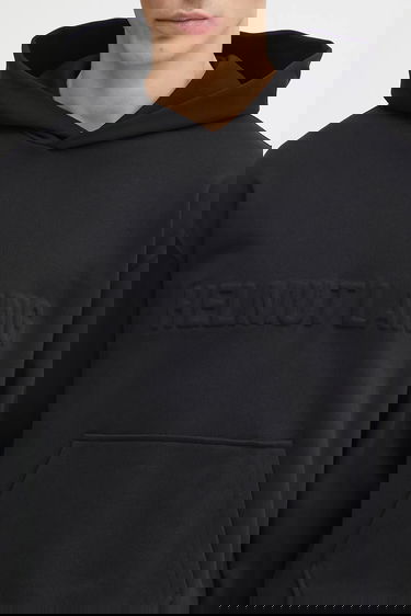 Sweatshirt Helmut Lang Helmut Lang Cotton Hooded Embossed Logo Hoodie Sort | P04HM504, 3