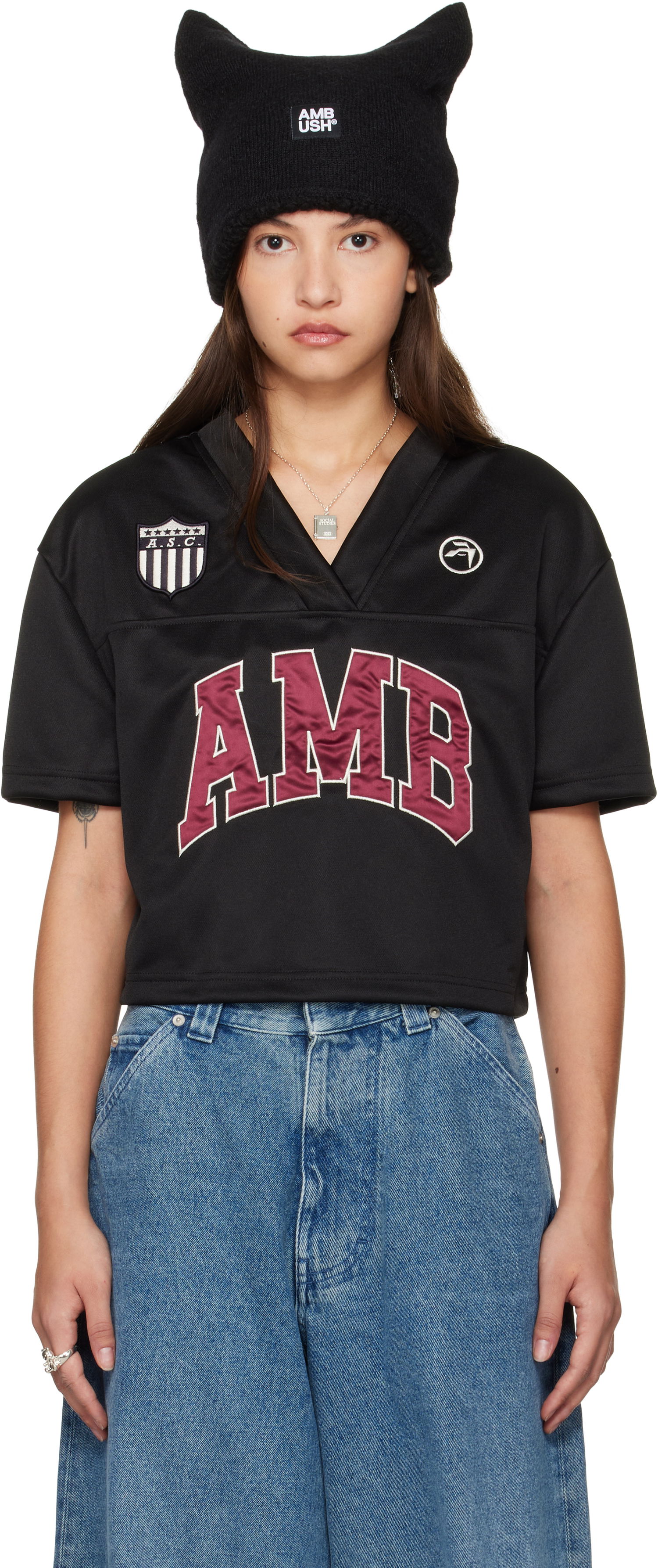 Crop top Ambush Crop T-Shirt Sort | BWBD002F24JER0011028, 0