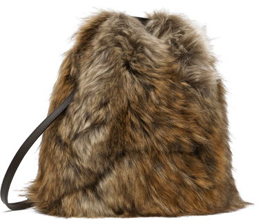 Håndtaske Maison Margiela MM6 Maison Margiela Triangle Crossbody Faux-Fur Bag Brun | SB6WD0026P8486, 4
