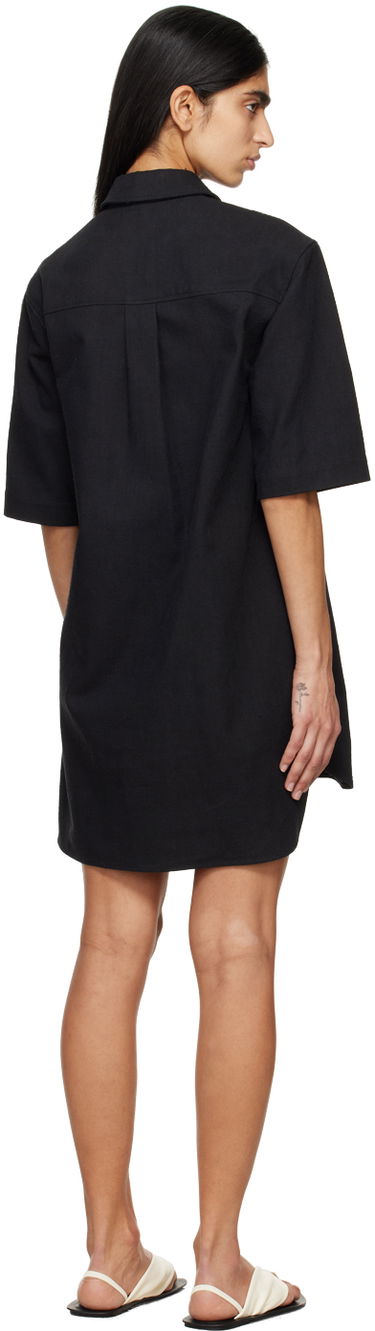 Kjole Loulou de Saison Loulou de Saison Basava Mini Shirt Dress Sort | BASAVA, 2