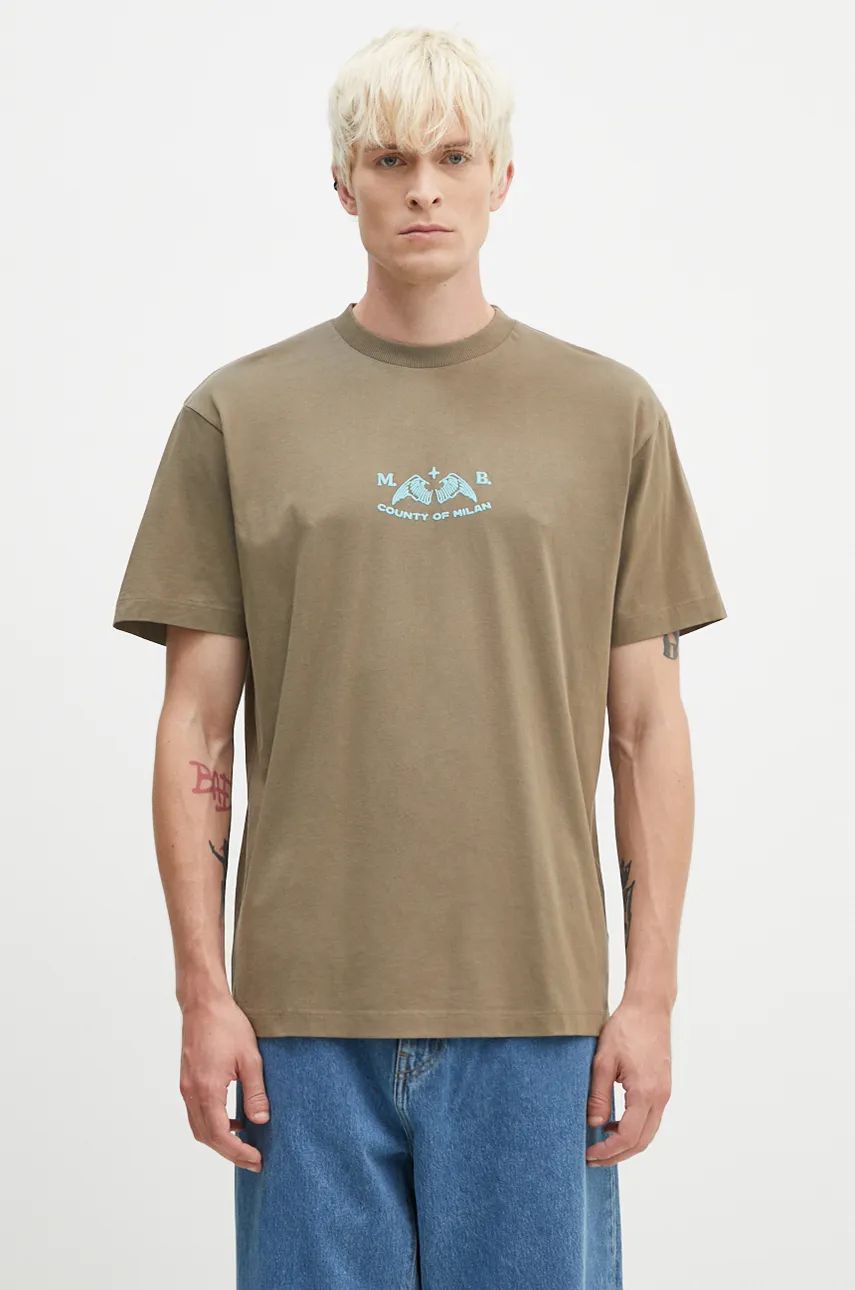 T-shirt Marcelo Burlon Vintage Logo Basic T-Shirt Print Grøn | CMAA056F24JER0066E4D, 0