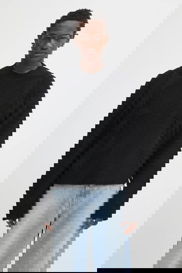 Sweater HELIOT EMIL Textured Knit Crewneck Sweater Sort | PREAW25.M.07.063.BLK01., 0