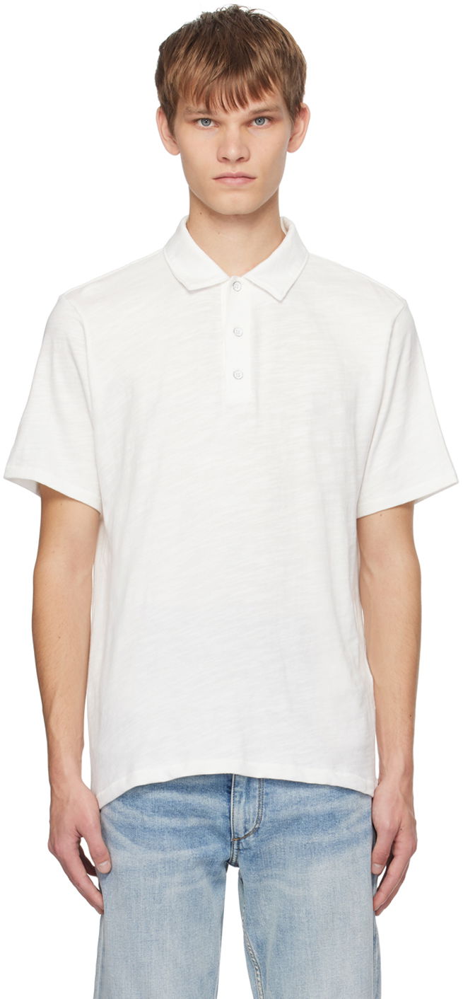 Polo skjorte rag & bone Flame Polo Hvid | MBC23FT012CA12, 0