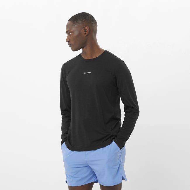 T-shirt Salomon Shakeout Core Long Sleeve T-Shirt Sort | LC2424400