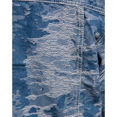 Jakke Karl Kani Karl Kani OG K Distress Camo Denim Jacket Blå | KK-60710032, 7