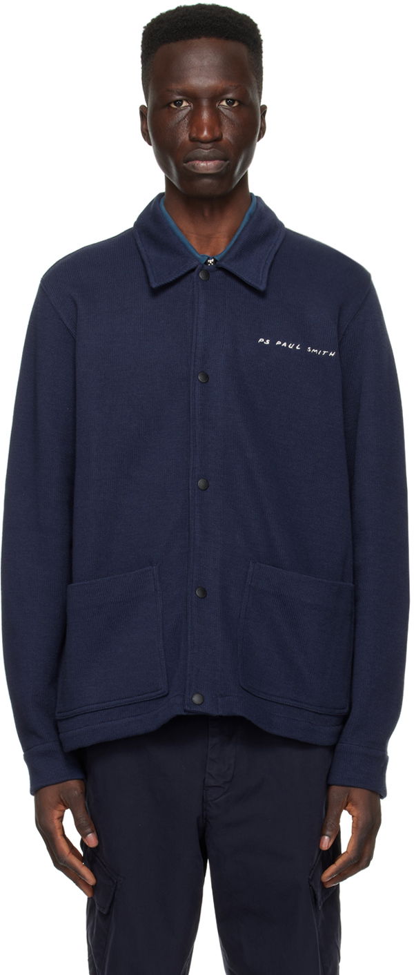 Sweater Paul Smith PS Paul Smith Press-Stud Jacket Mørkeblå | M2R-771Y-M21976-49