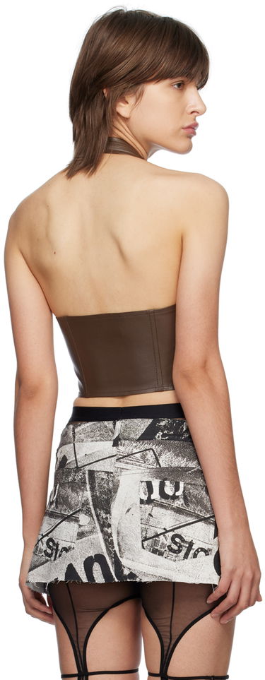 Tanktop Miaou Miaou Hannah Jewett Edition Mara Faux-Leather Halter Top Brun | 7087VLBRN, 2
