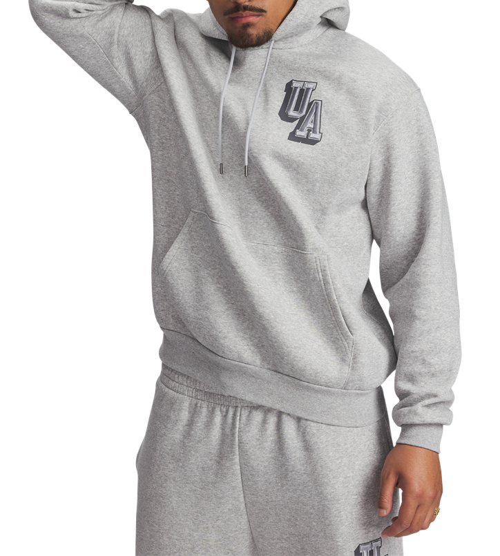 Sweatshirt Under Armour Hooded Sweatshirt UA Icon Fleece Graphic Top Grå | 6007591-011, 0