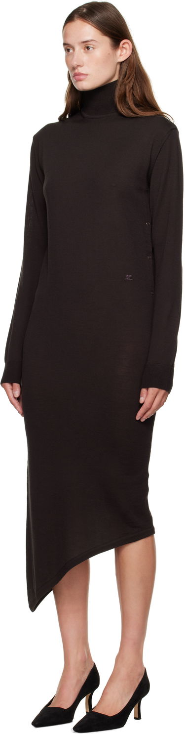 Kjole Courrèges Courrèges Off-Shoulder Wool Mini Dress Sort | 325MRO689FI0071, 3