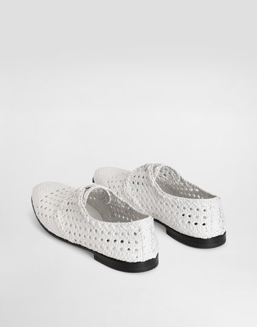 Tilbehør Dolce & Gabbana Dolce & Gabbana Woven Leather Derby Shoes Hvid | A10872A9M0880002, 2