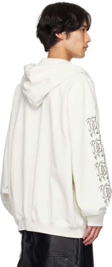 Sweatshirt VETEMENTS Vetements Cradle of Filth Logo Oversized Zip-Up Hoodie Hvid | UCF76ZU100I, 2